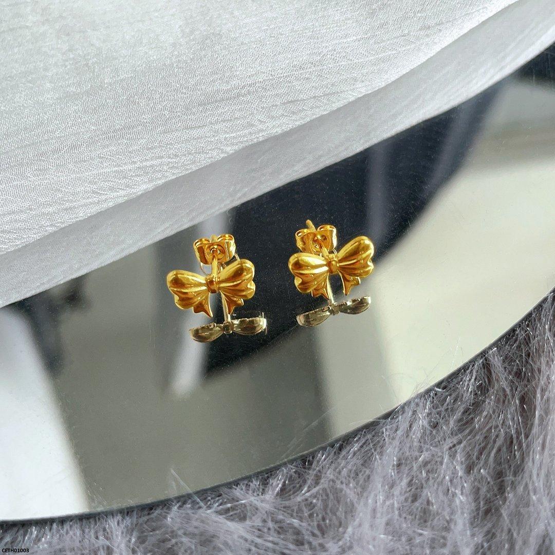 CETH01003 DGF Stainless Steel Bow Stud Tops Pair - CETH
