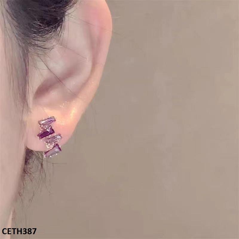 CETH387 YQG 4 Baguette Joint Stud Tops Pair