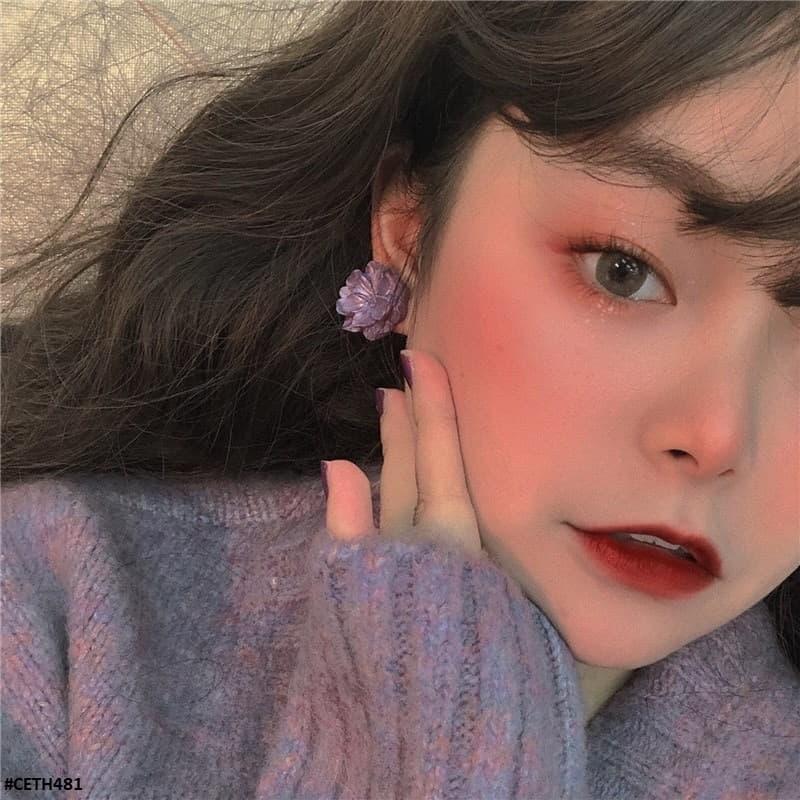 CETH481 ZCD Flower Stud Ear Tops Pair
