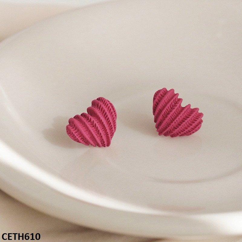 CETH610 XST Red Heart Stud Tops