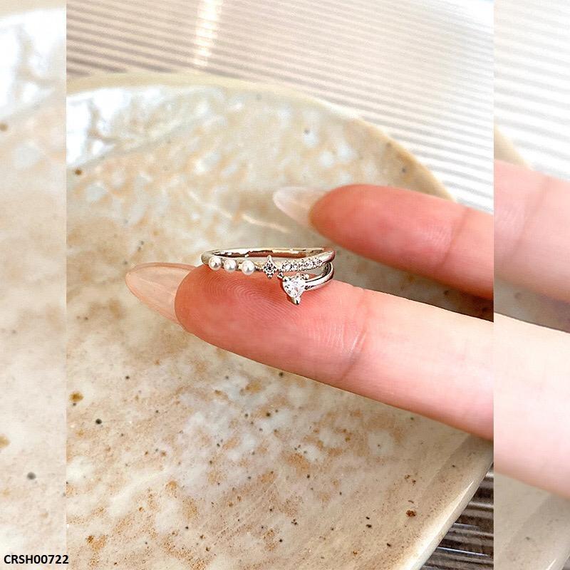 CRSH00722 HJF Triangle Pearl Ring 6 Size - Crsh