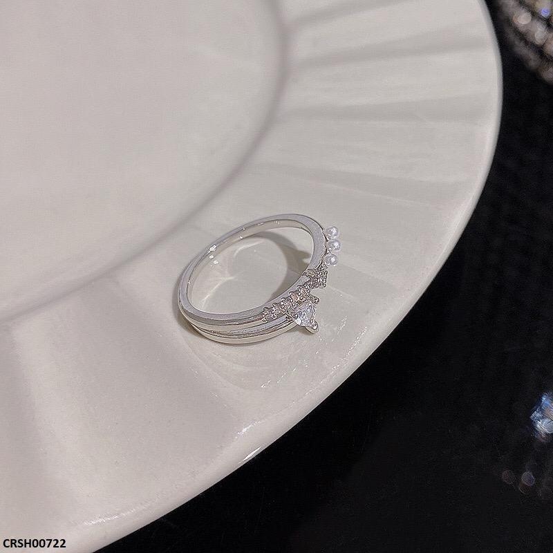 CRSH00722 HJF Triangle Pearl Ring 6 Size - Crsh