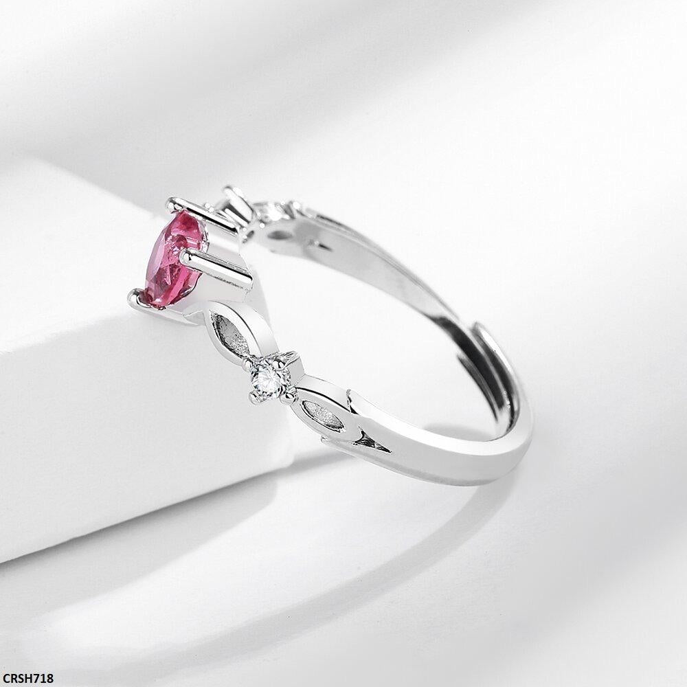 CRSH718-BLX CRSH718 BLX Heart Ring Adjustable