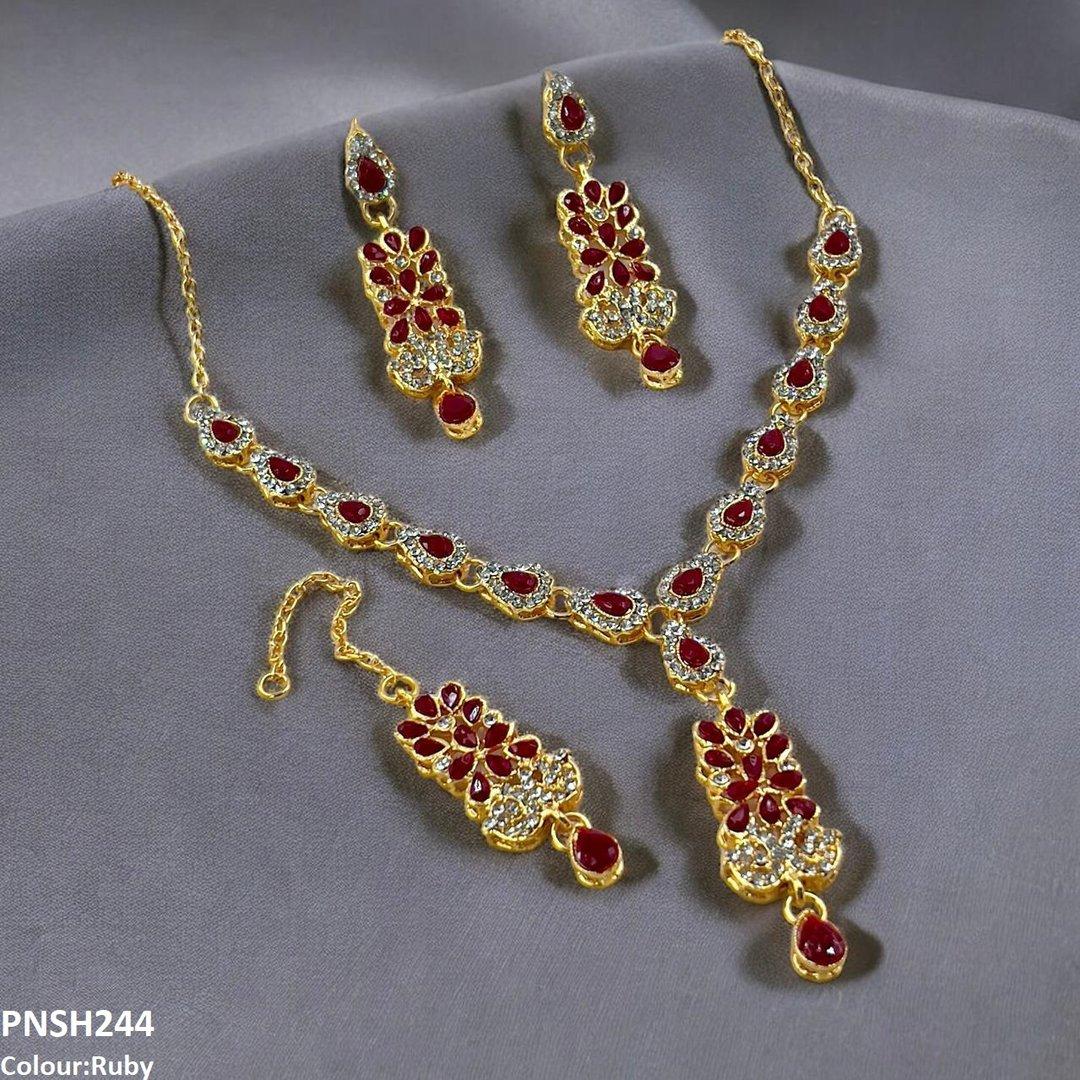 PNSH244 FRN Tear Drop Necklace Set