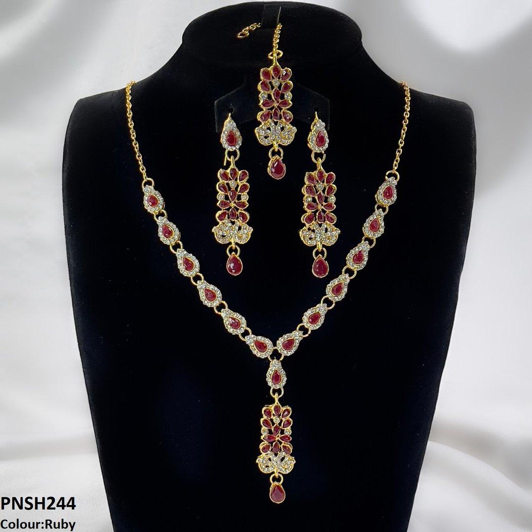 PNSH244 FRN Tear Drop Necklace Set