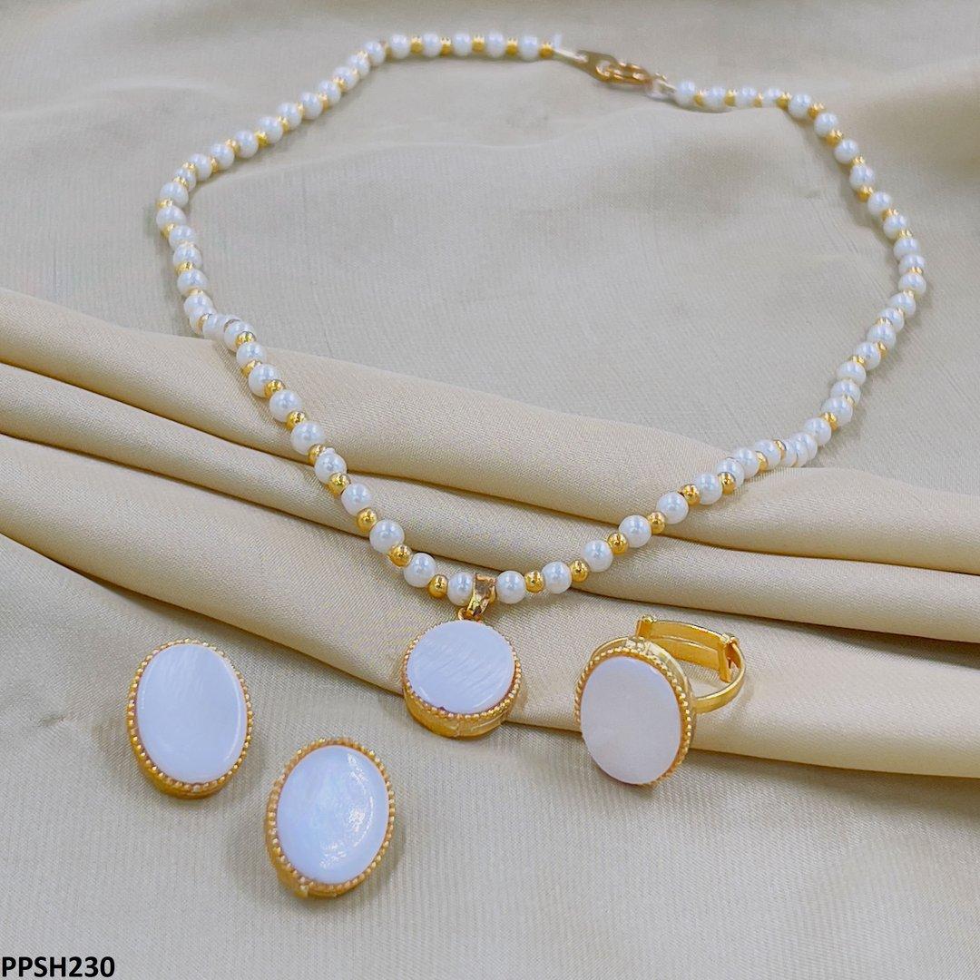 PPSH230 FRN Pearl Oval Pendant Set