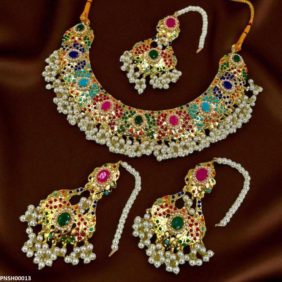 PNSH00013 SDQ Oval Multi Necklace Set - PNSH
