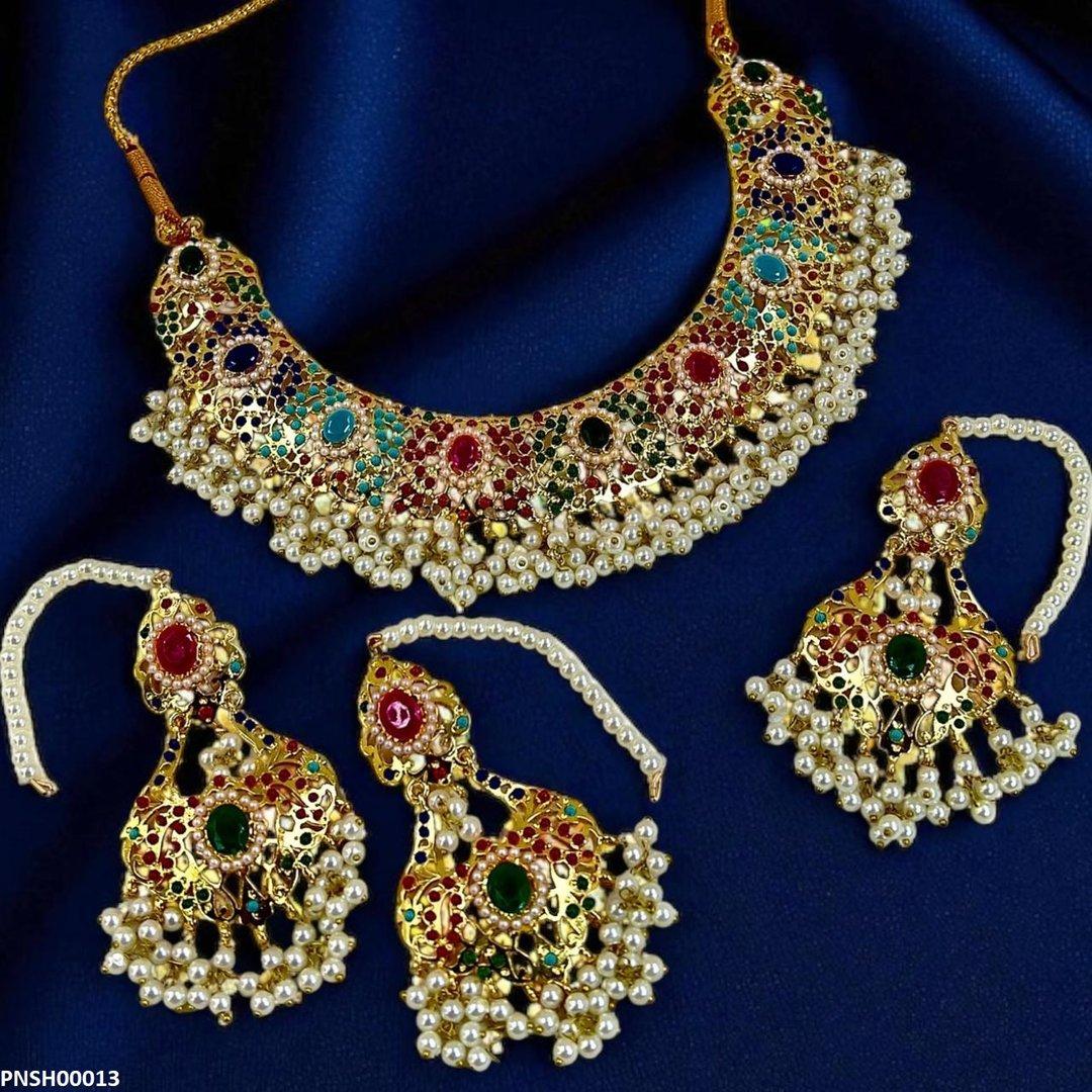 PNSH00013 SDQ Oval Multi Necklace Set - PNSH