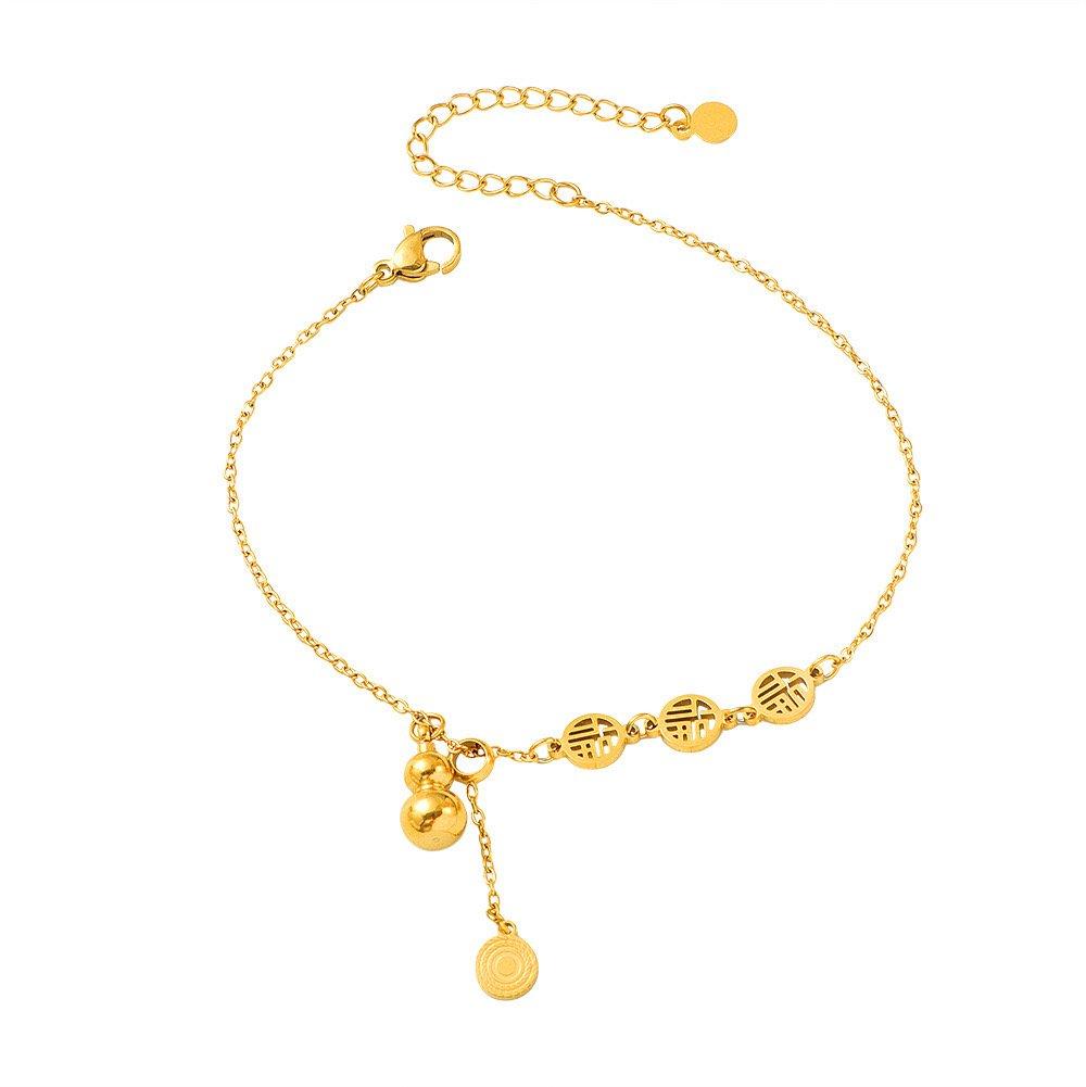PYH00202 DGF Stainless Steel Coin Single Anklet - PYH