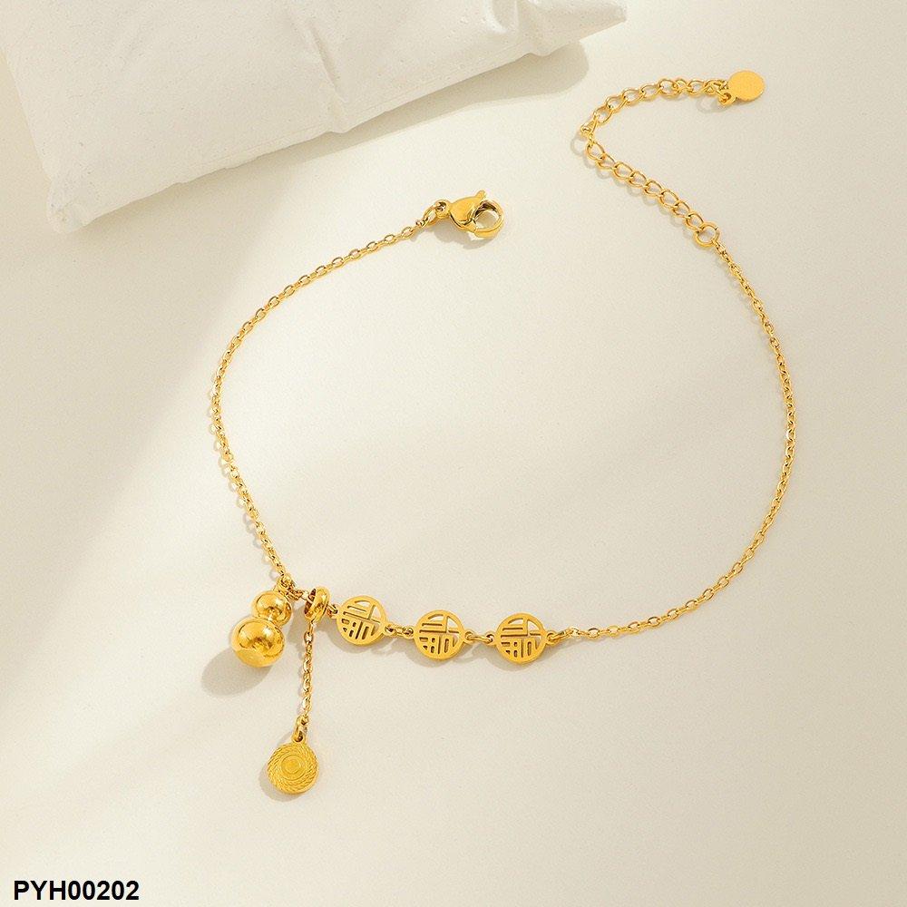 PYH00202 DGF Stainless Steel Coin Single Anklet - PYH