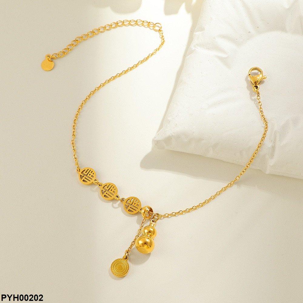 PYH00202 DGF Stainless Steel Coin Single Anklet - PYH