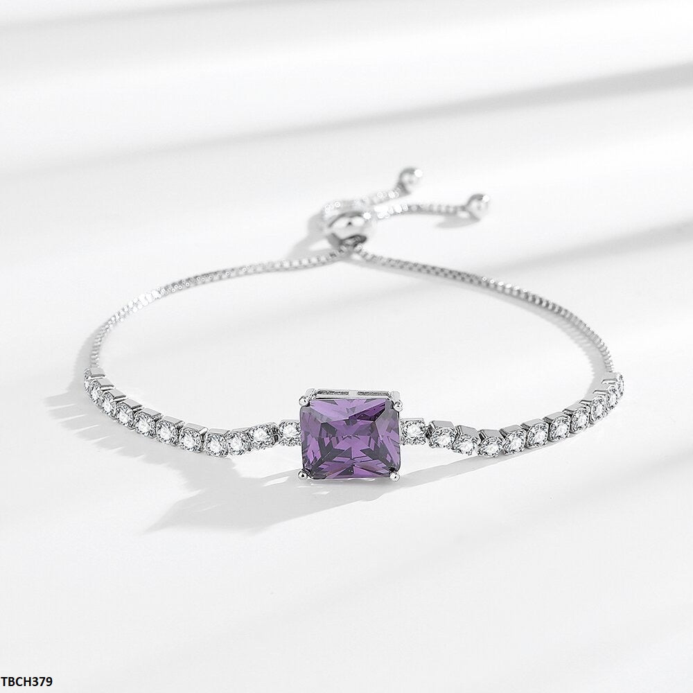 TBCH379 BLX Rectangle Purple tennis Bracelet