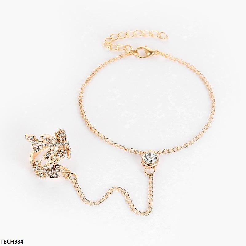 TBCH384 QWN Round Bracelet With Leaf Ring