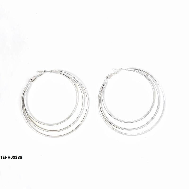 TEHH00388 HJF Round Layered Ear Hoops Pair -TEHH