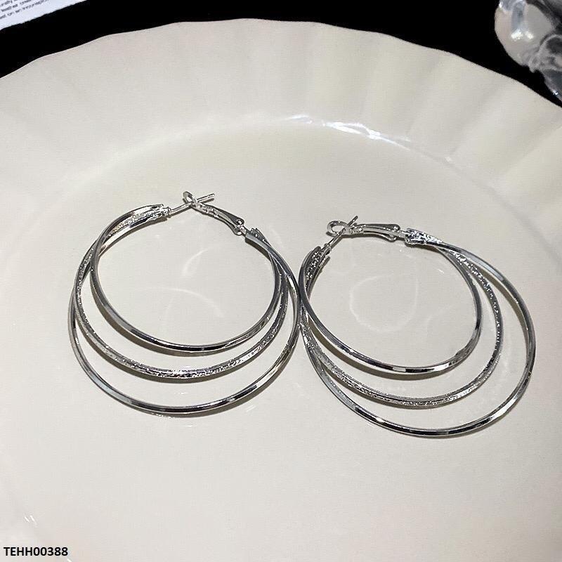 TEHH00388 HJF Round Layered Ear Hoops Pair -TEHH