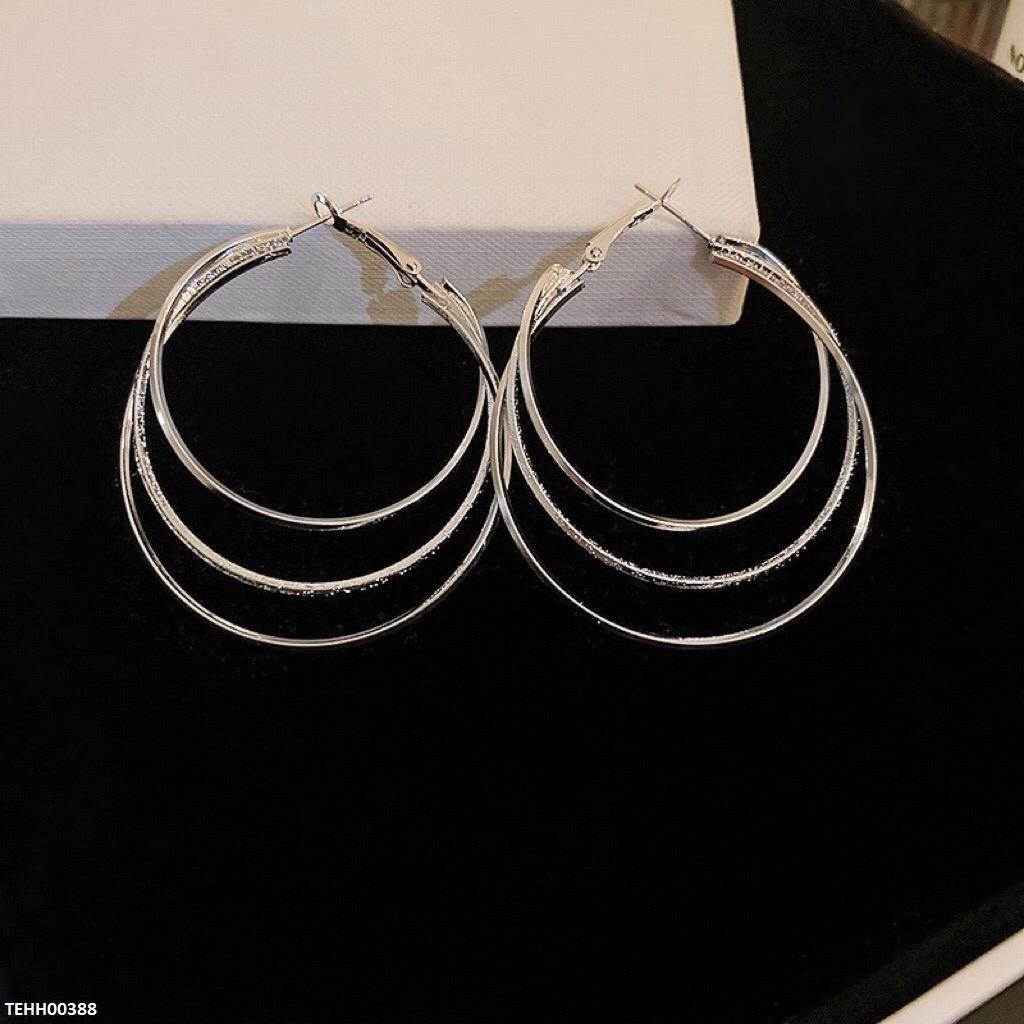 TEHH00388 HJF Round Layered Ear Hoops Pair -TEHH