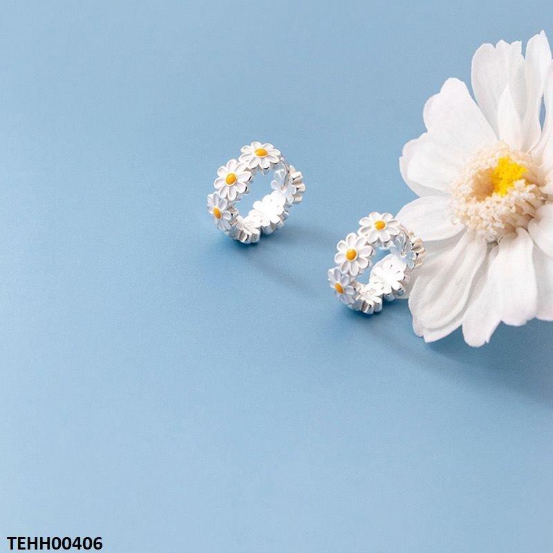 TEHH00406 JEC Flower Ear Hoops Pair - TEHH