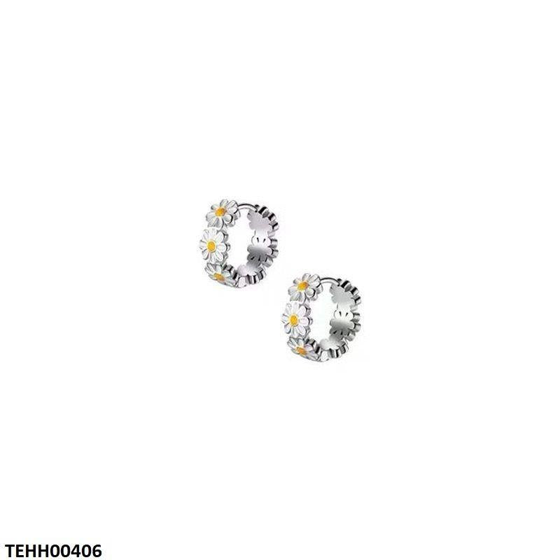 TEHH00406 JEC Flower Ear Hoops Pair - TEHH