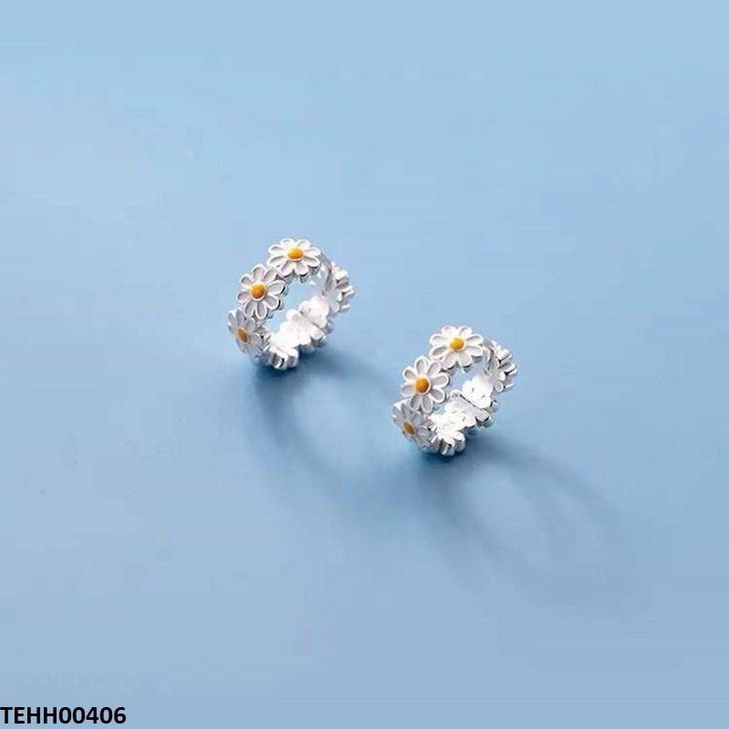 TEHH00406 JEC Flower Ear Hoops Pair - TEHH