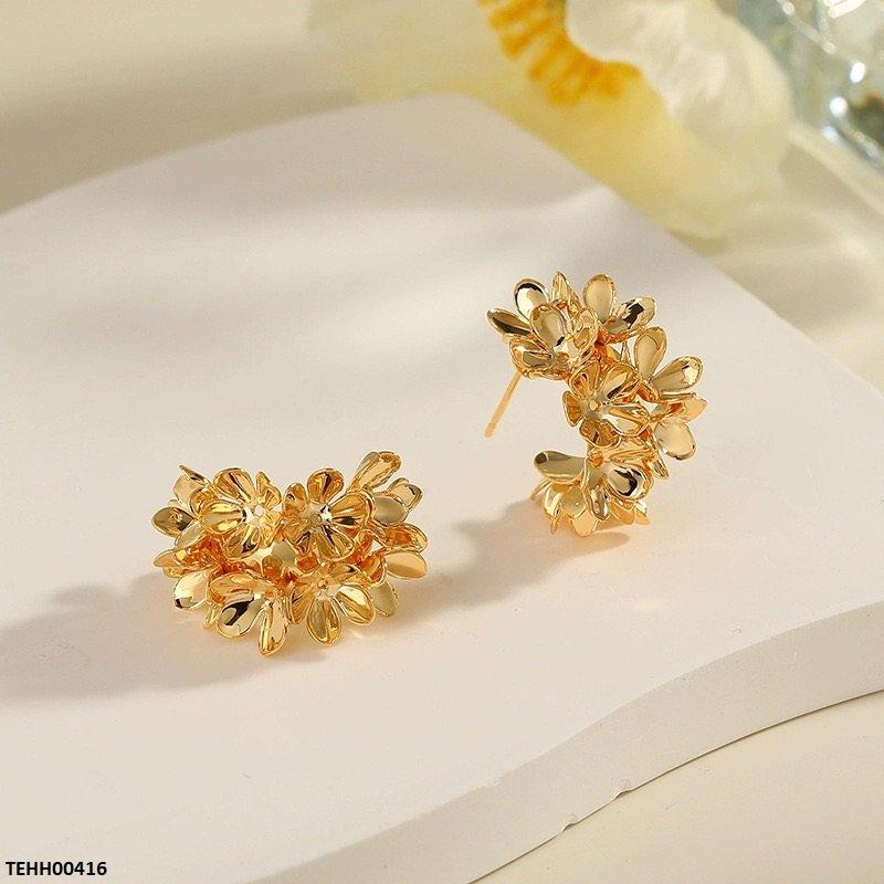TEHH00416 HFJ Casting Flowers Hoops Pair - TEHH