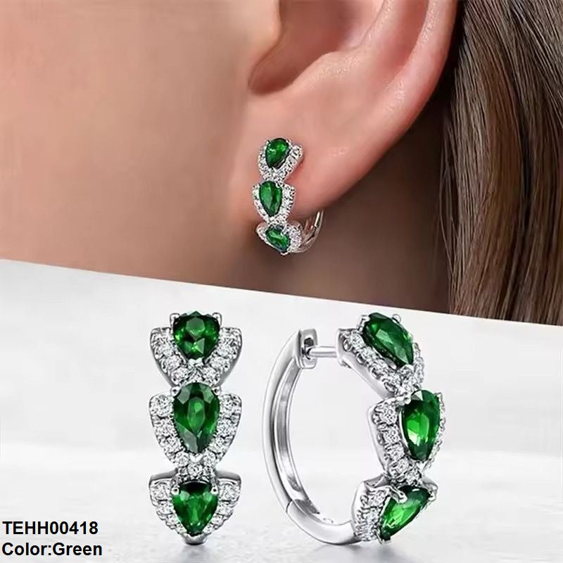 TEHH00418 CSH Tear Round Ear Hoops Pair - TEHH