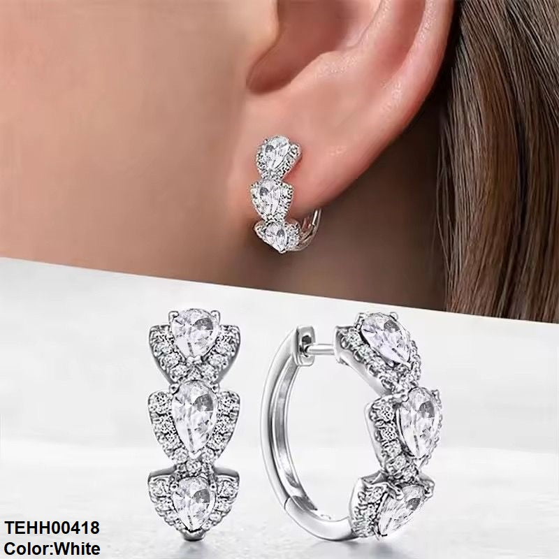 TEHH00418 CSH Tear Round Ear Hoops Pair - TEHH