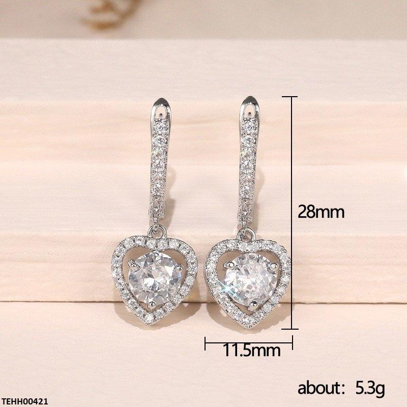 TEHH00421 CSH Heart Drop Round Hoops Pair - TEHH
