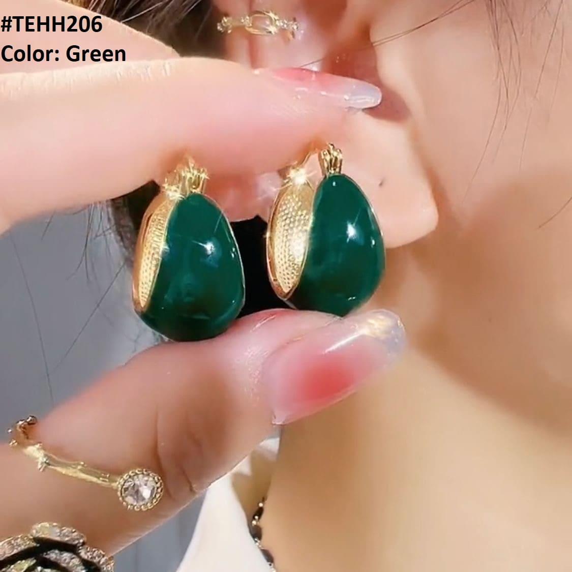 TEHH206 ZHL Painted Ear Hoops Pair