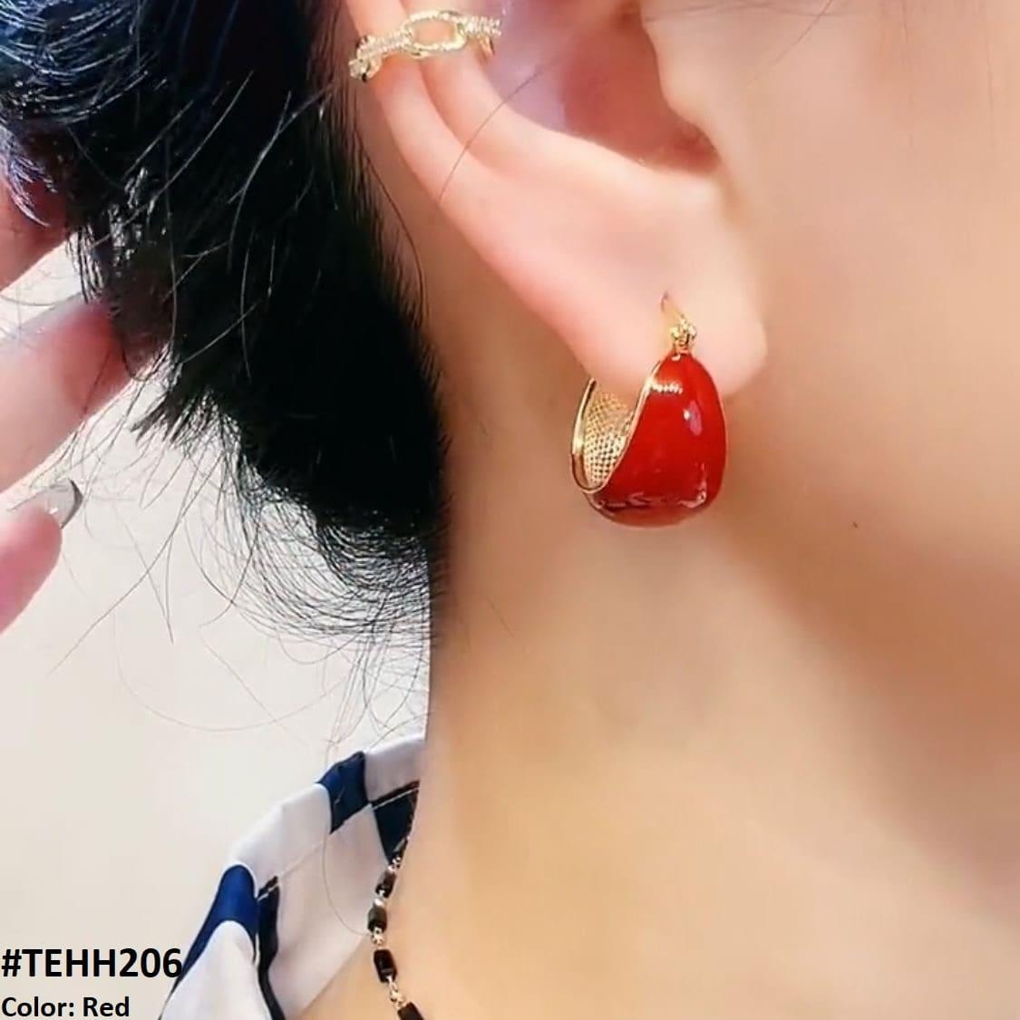 TEHH206 ZHL Painted Ear Hoops Pair
