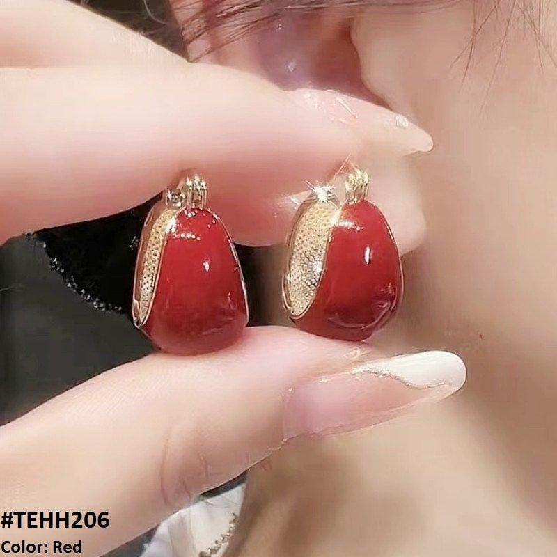 TEHH206 ZHL Painted Ear Hoops Pair