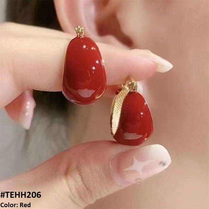 TEHH206 ZHL Painted Ear Hoops Pair
