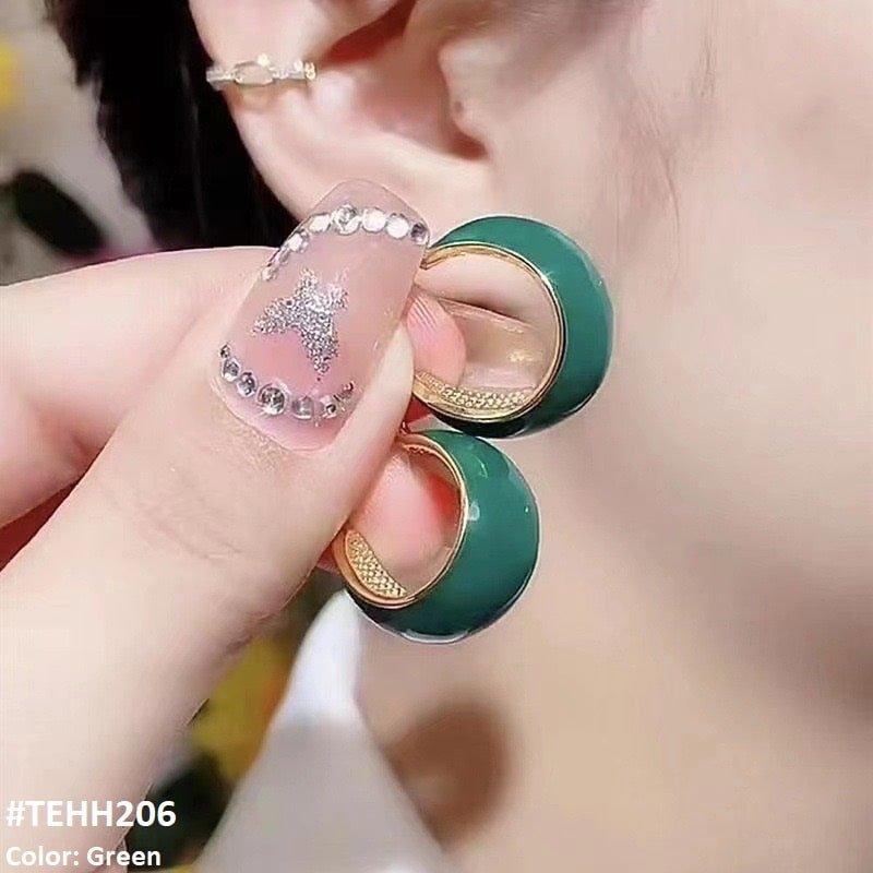 TEHH206 ZHL Painted Ear Hoops Pair
