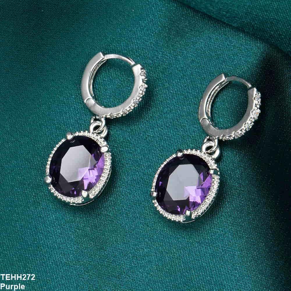 TEHH272 YLE Oval Drop Ear Hoops Pair