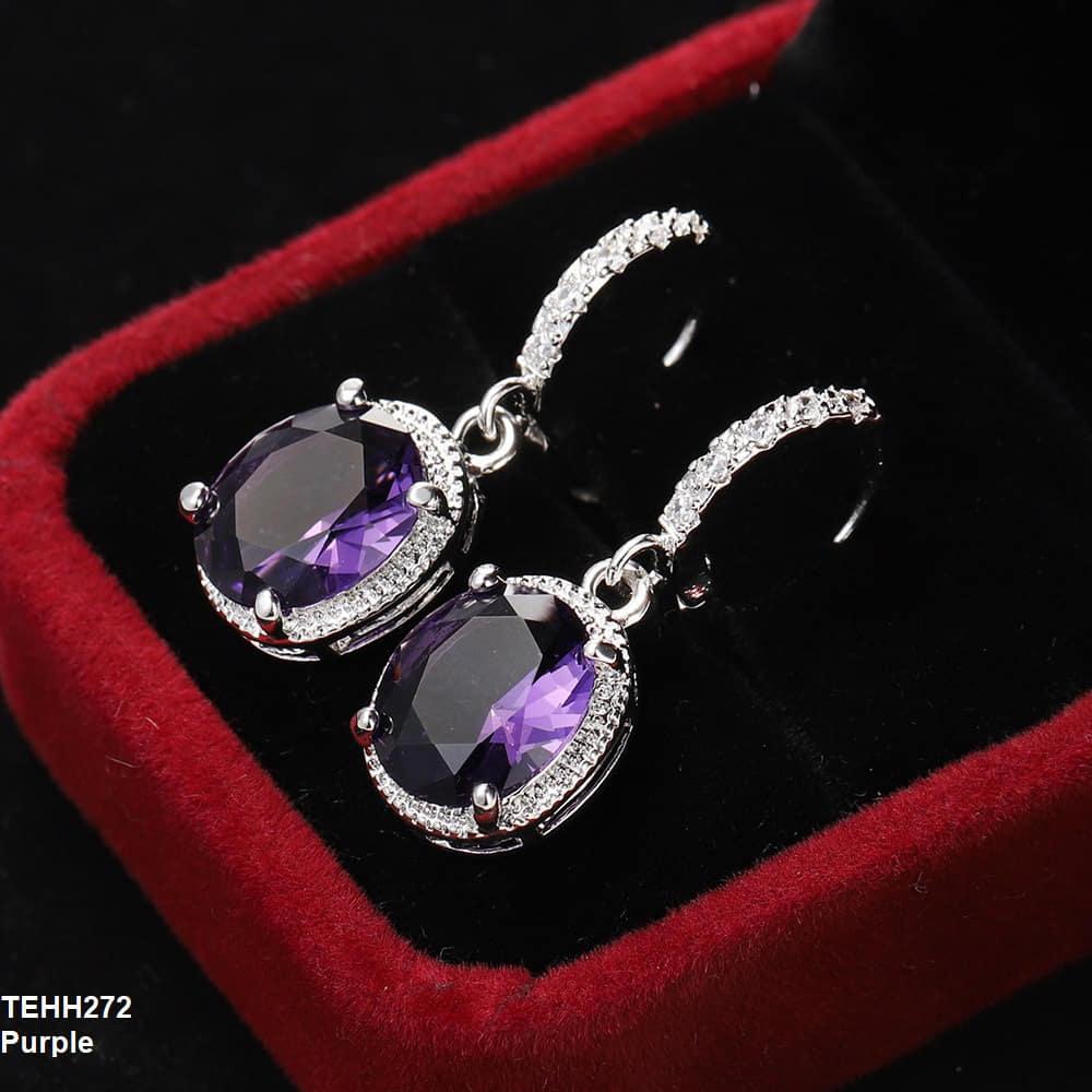 TEHH272 YLE Oval Drop Ear Hoops Pair