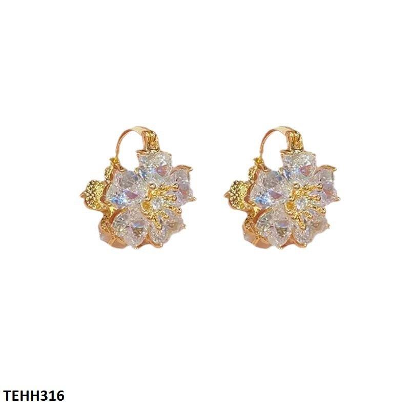 TEHH316 SIQ Flower Pearl Hoops Pair
