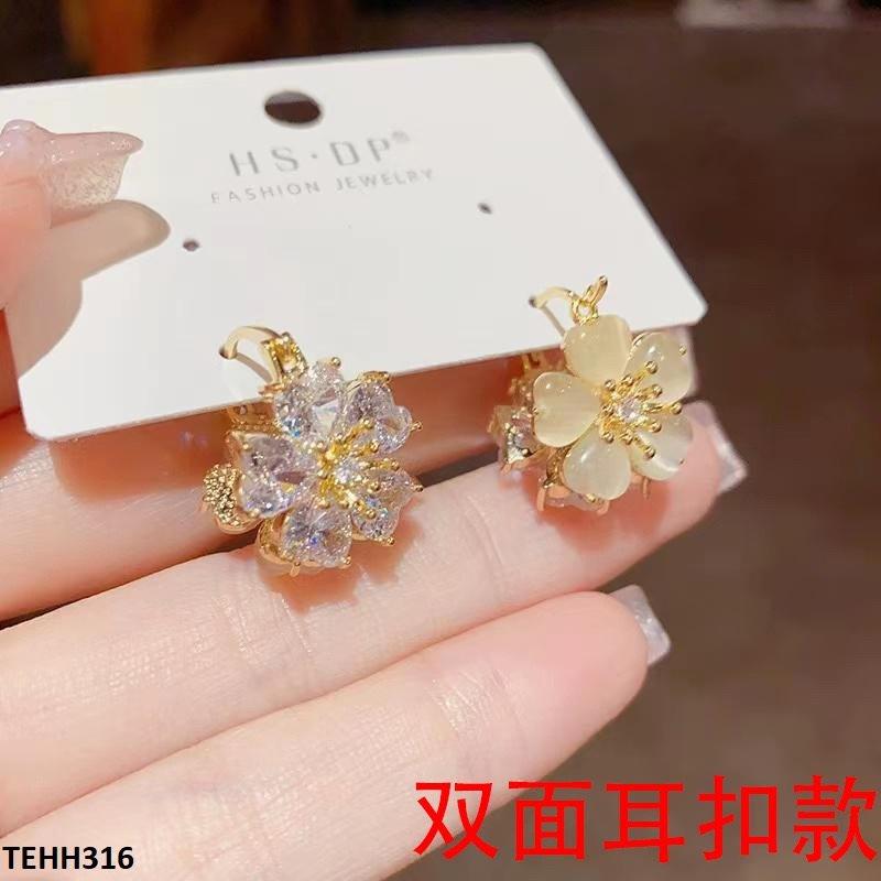 TEHH316 SIQ Flower Pearl Hoops Pair