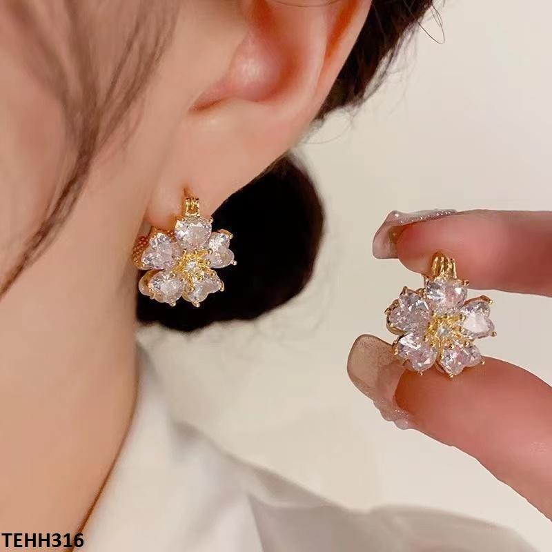TEHH316 SIQ Flower Pearl Hoops Pair