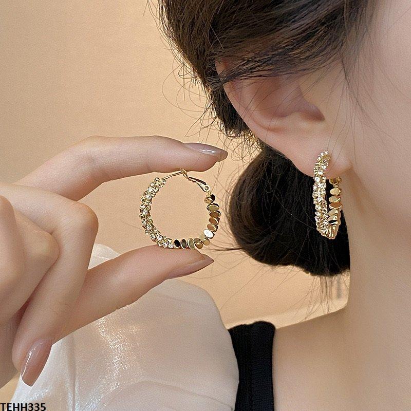 TEHH335 SIQ C-Check Ear Hoops Pair