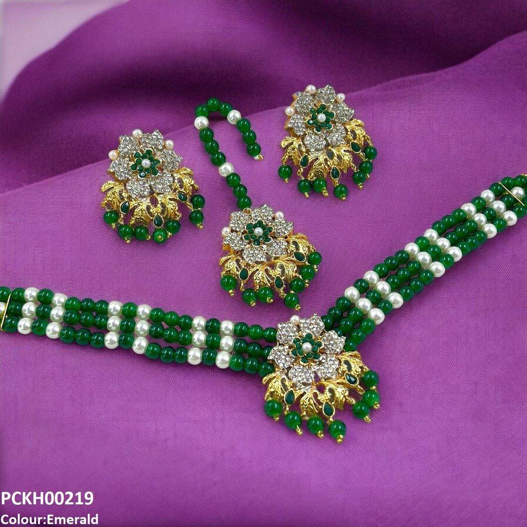 PCKH00219 SDQ Flower Neck Choker Set- PCKH