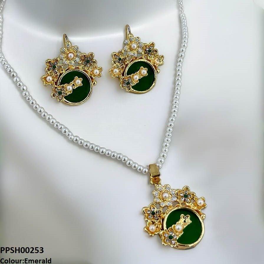 PPSH00253 MZM Flower Round Pendant Set - PPSH