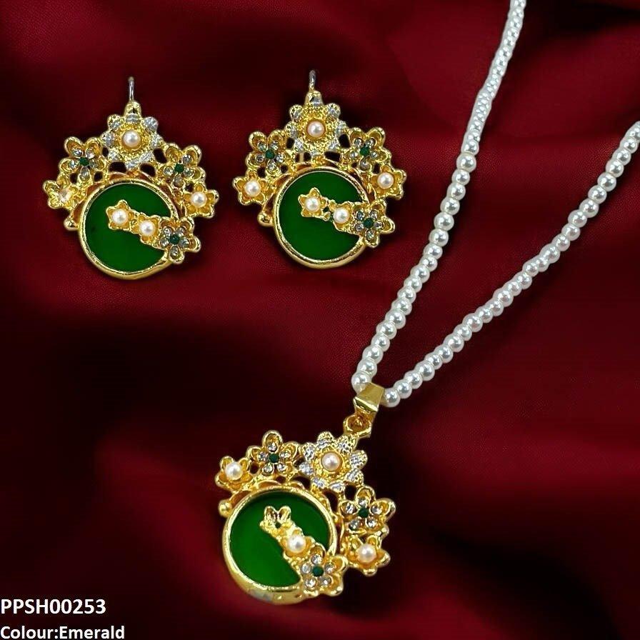 PPSH00253 MZM Flower Round Pendant Set - PPSH