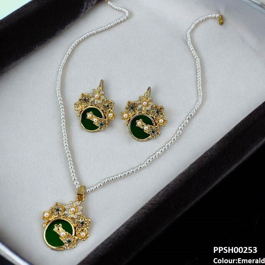 PPSH00253 MZM Flower Round Pendant Set - PPSH