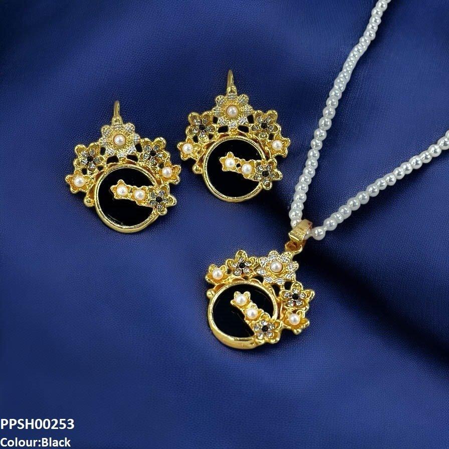 PPSH00253 MZM Flower Round Pendant Set - PPSH