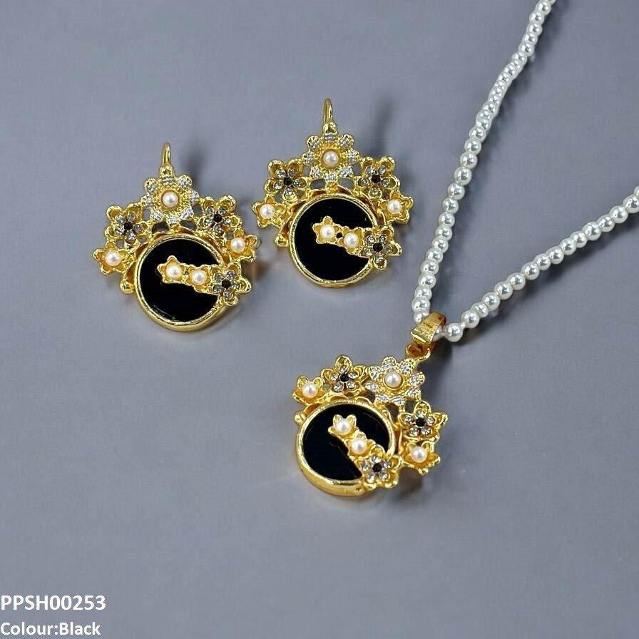 PPSH00253 MZM Flower Round Pendant Set - PPSH