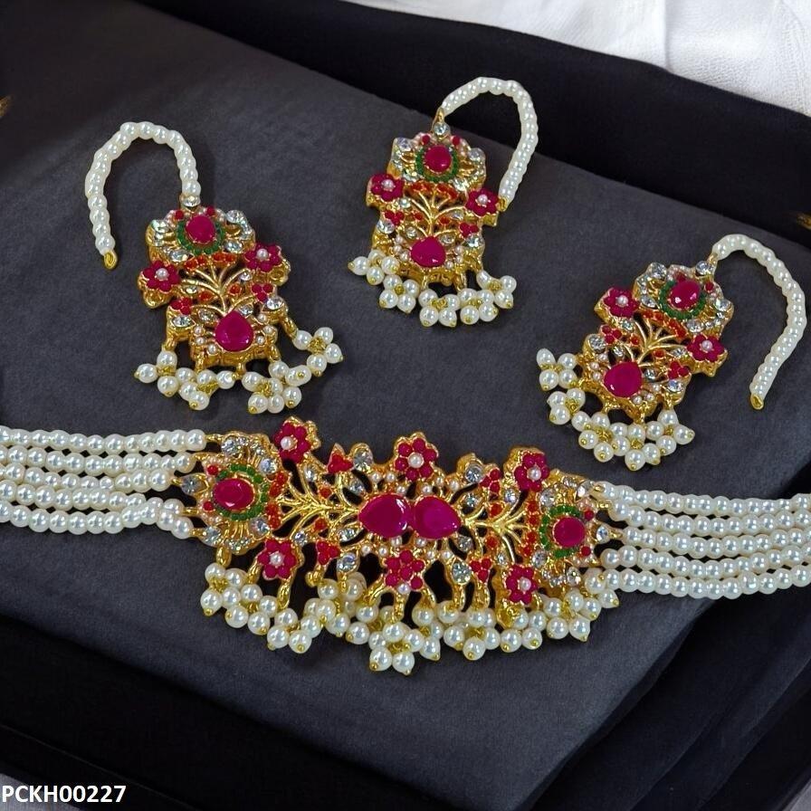 PCKH00227 SDQ Flower Chokar set - PCKH