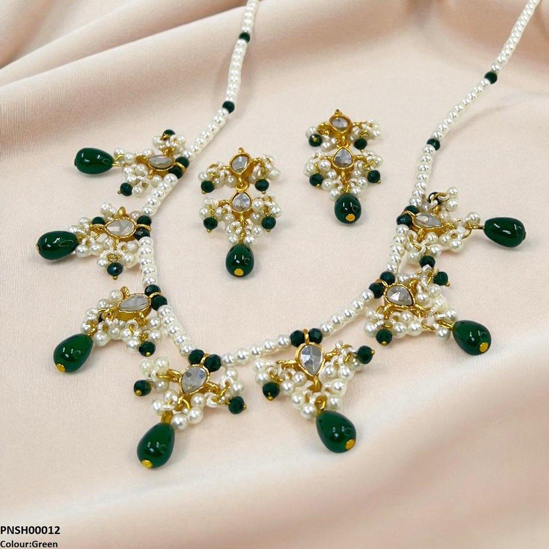PNSH00012 SDQ Pearl Drop Necklace Set - PNSH