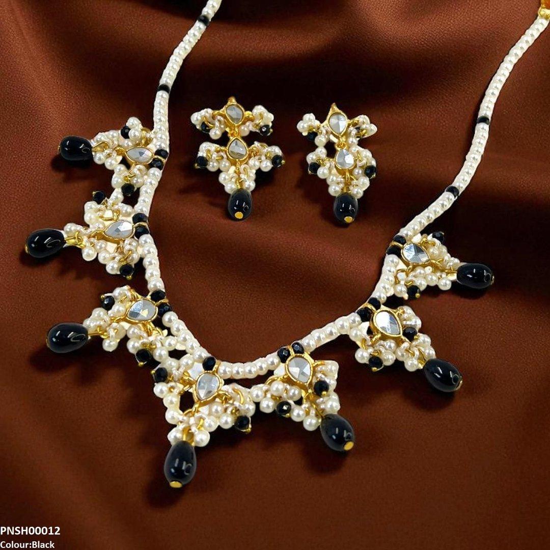 PNSH00012 SDQ Pearl Drop Necklace Set - PNSH