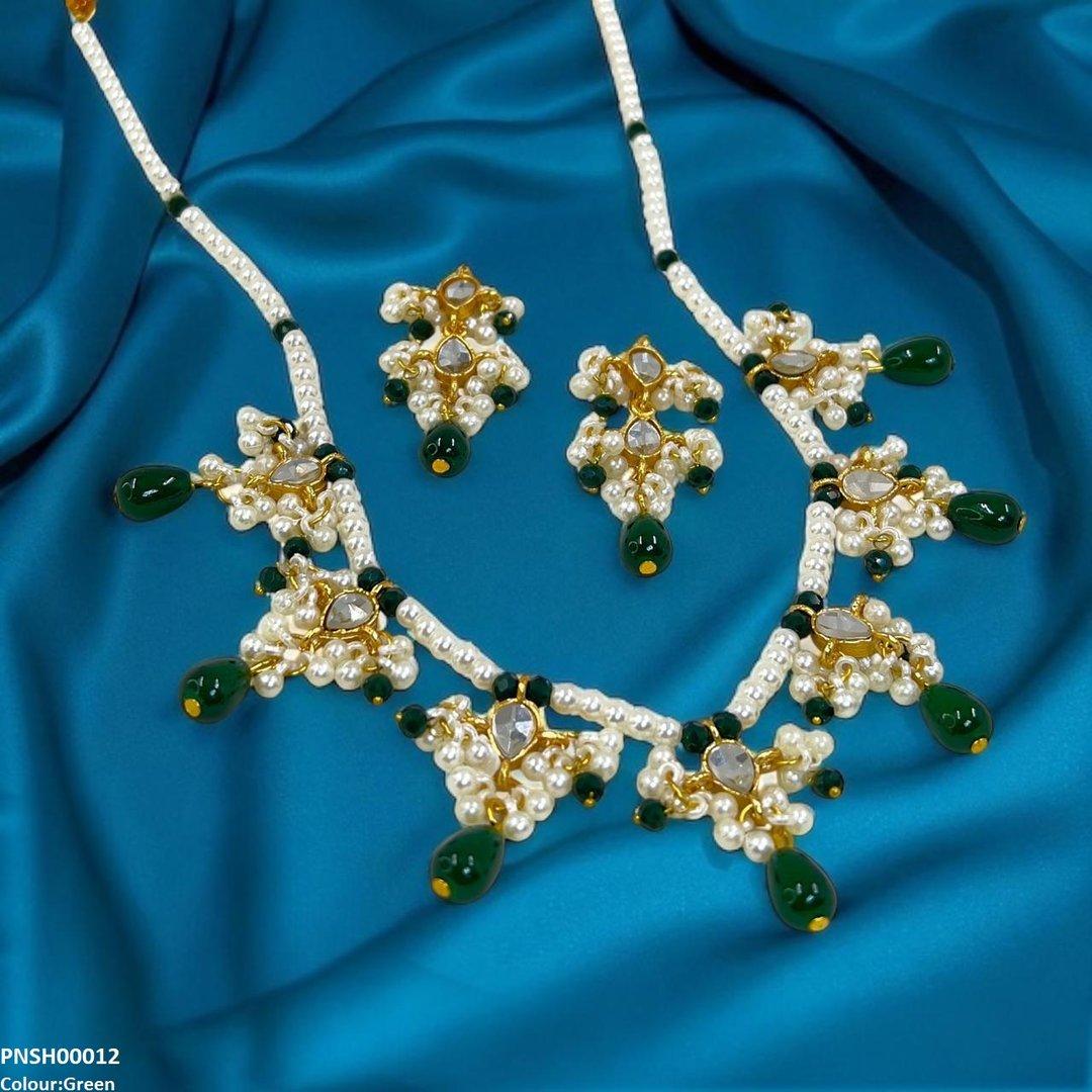 PNSH00012 SDQ Pearl Drop Necklace Set - PNSH