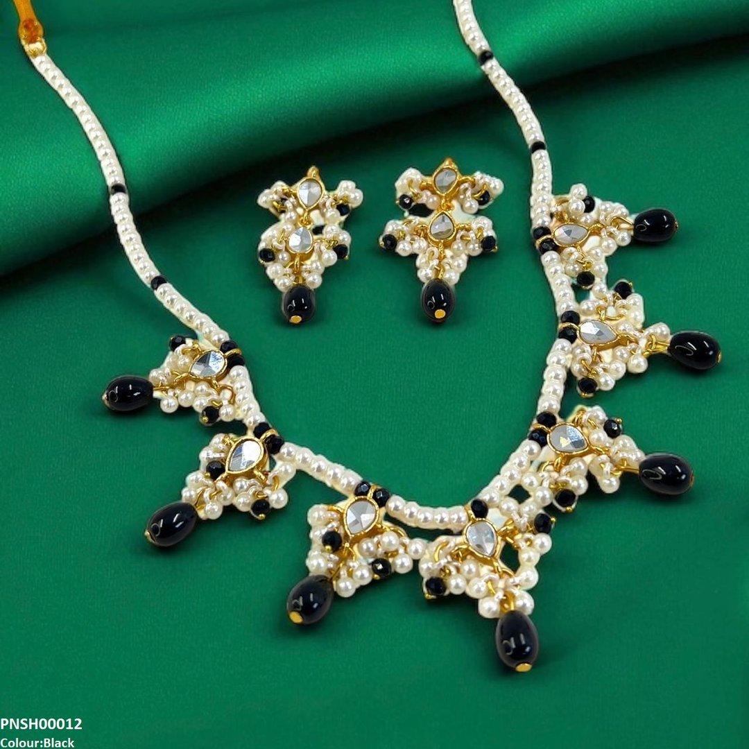 PNSH00012 SDQ Pearl Drop Necklace Set - PNSH