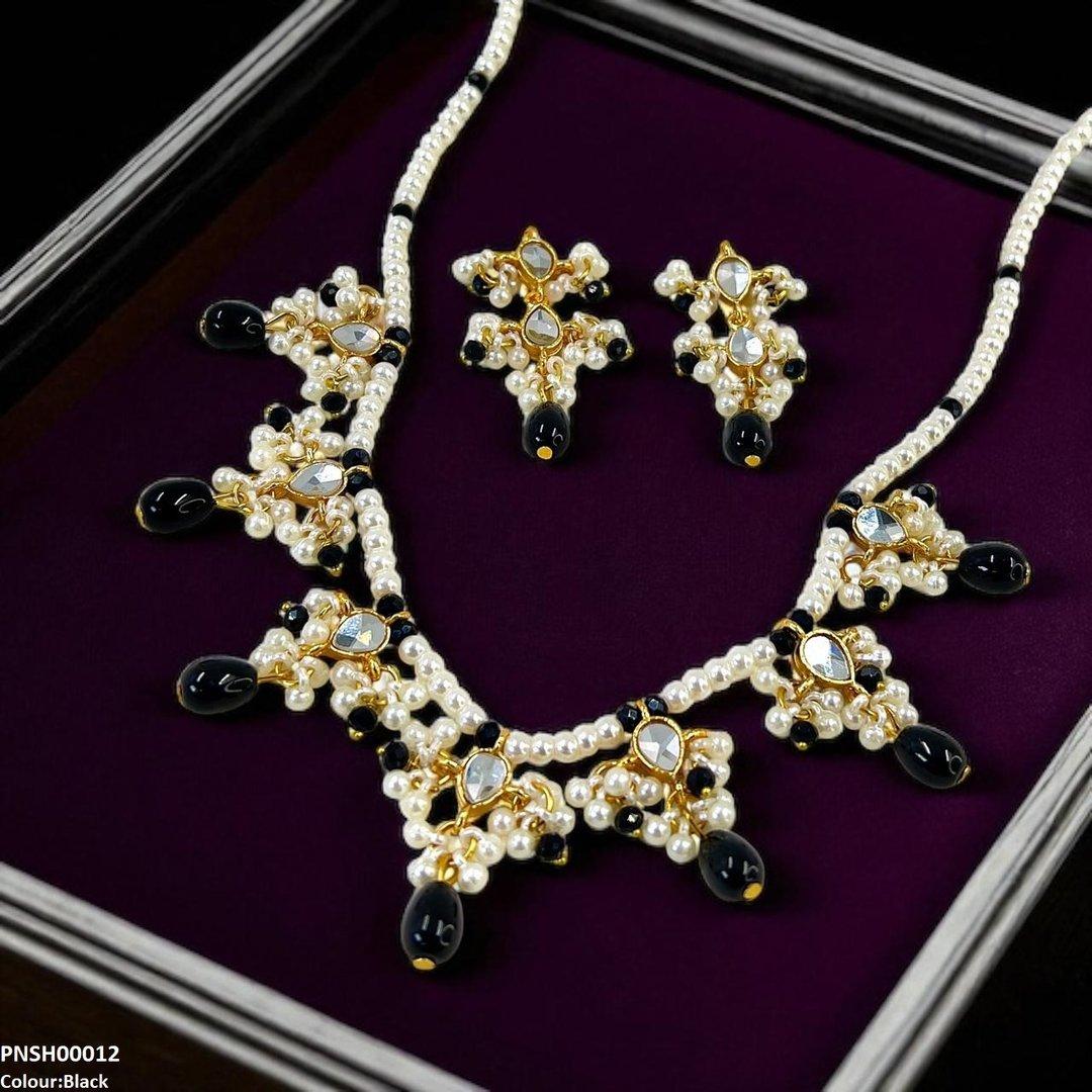 PNSH00012 SDQ Pearl Drop Necklace Set - PNSH